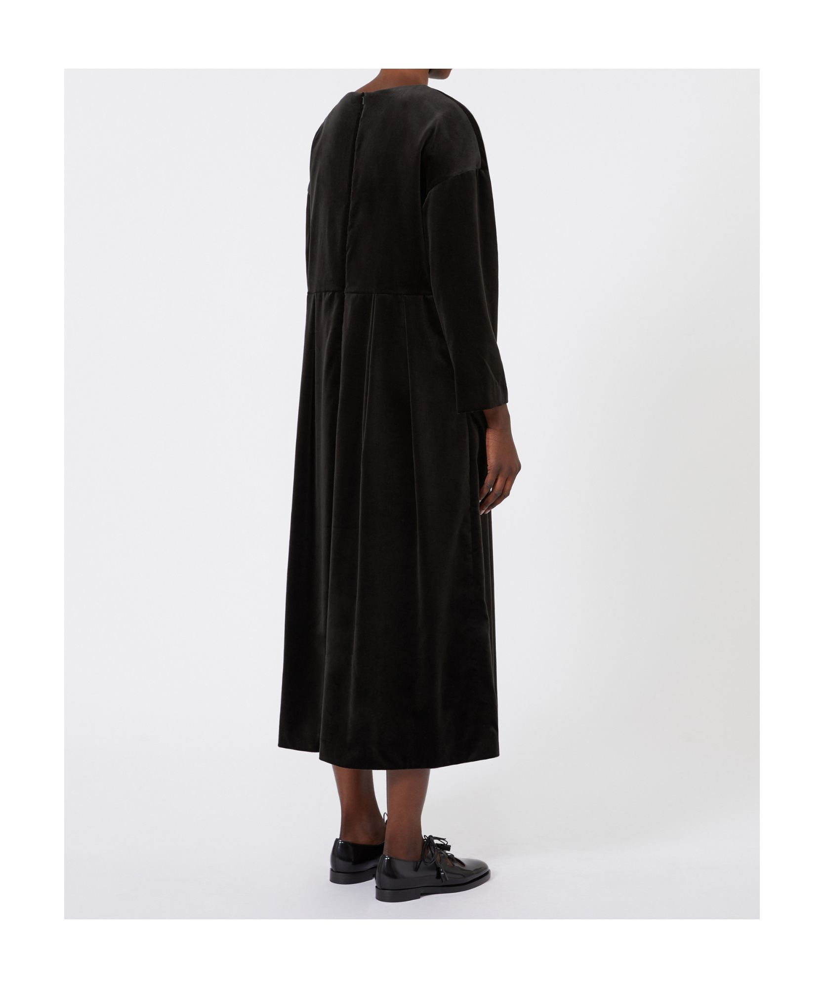 Max Mara Cotton Velvet Dress In Green