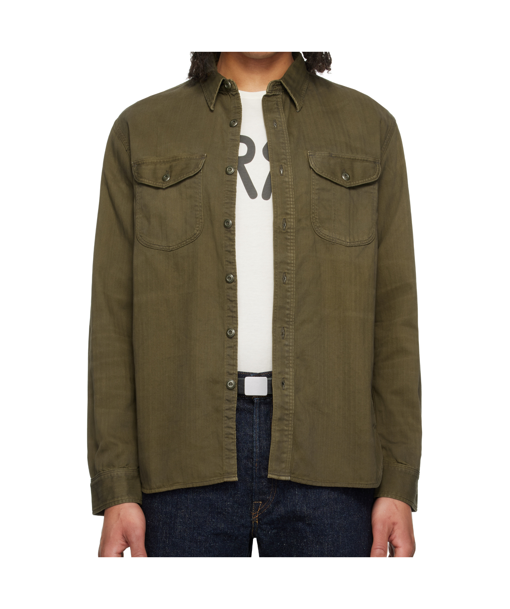 Rrl Lapel Long-sleeved Casual Jacket In Green