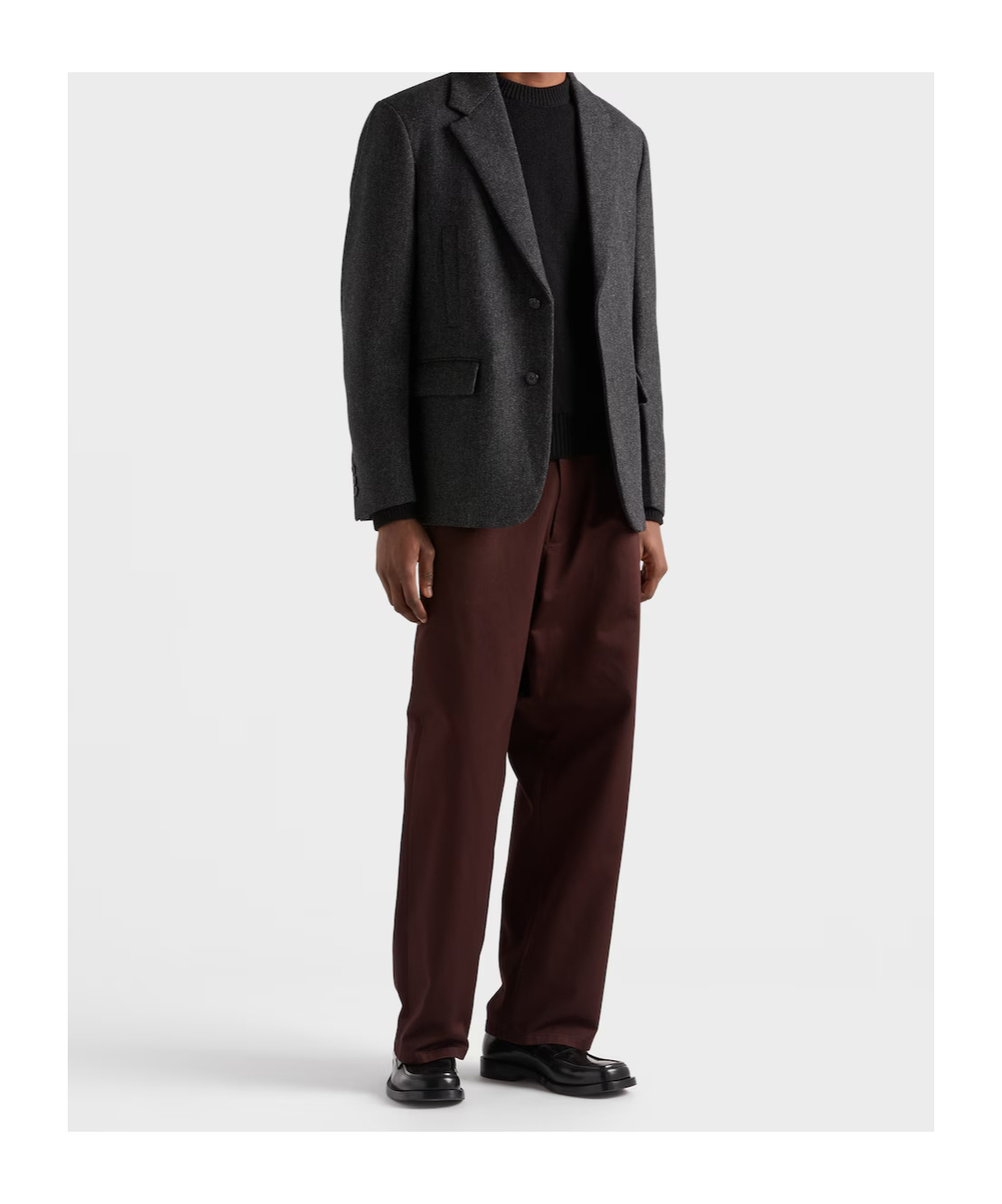 Prada Triangle-logo Cotton Trousers In Burgundy