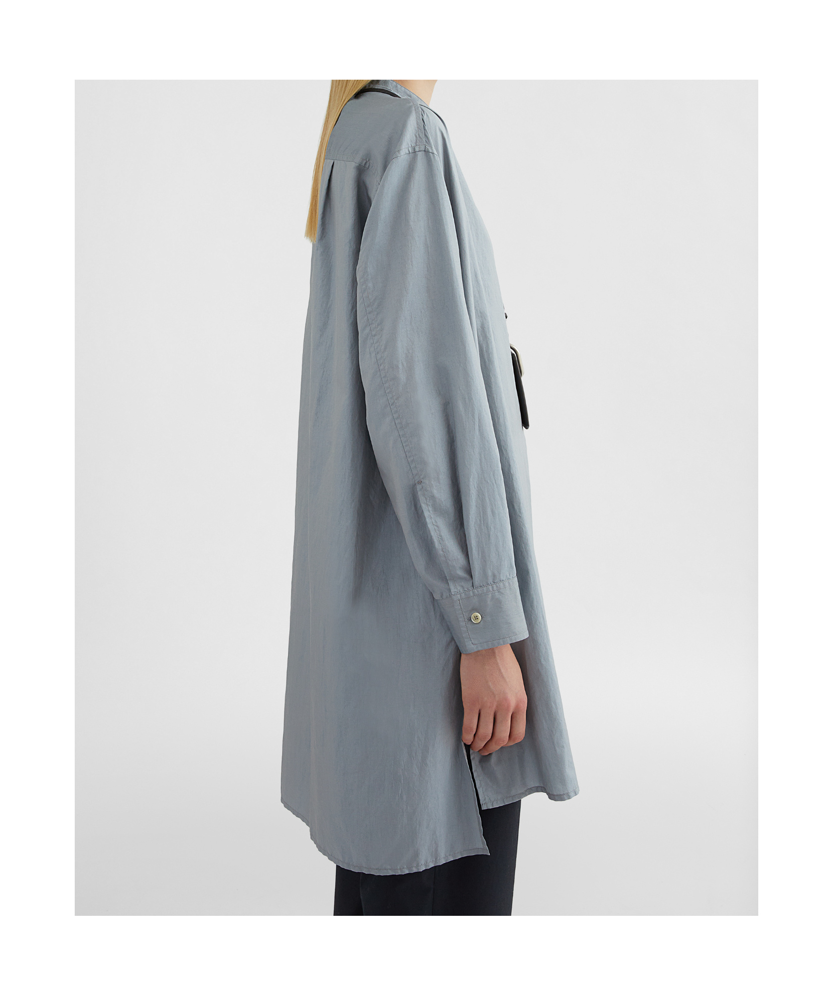 Jil Sander Buttoned Long Shirt In Gray