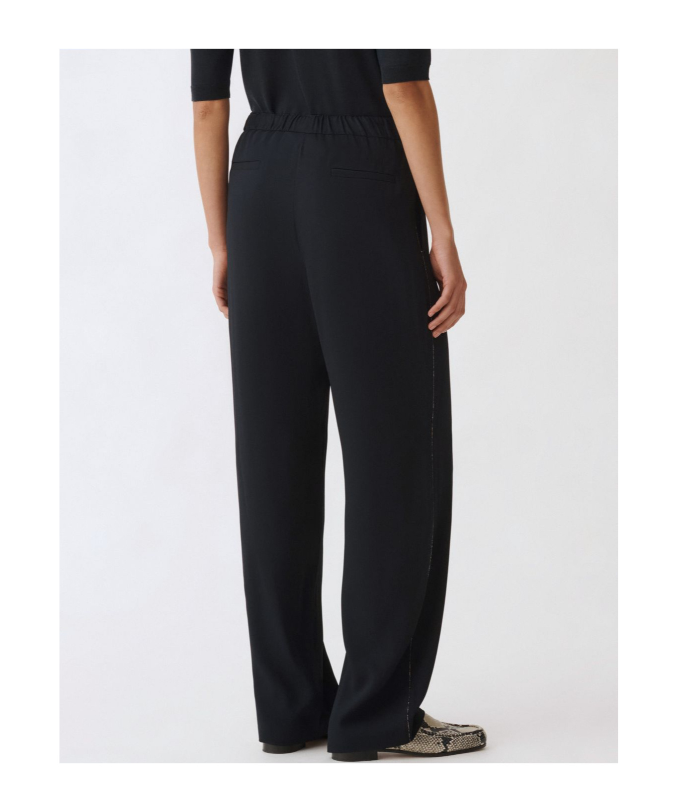 Fabiana Filippi Wool Jersey Jogging Trousers In Black