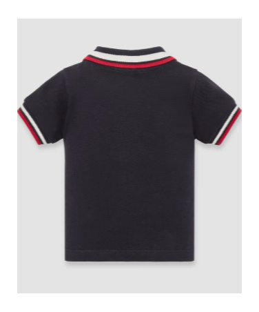 Moncler Three-color Trimmed Cotton Beaded Mesh Polo Shirt In Blue