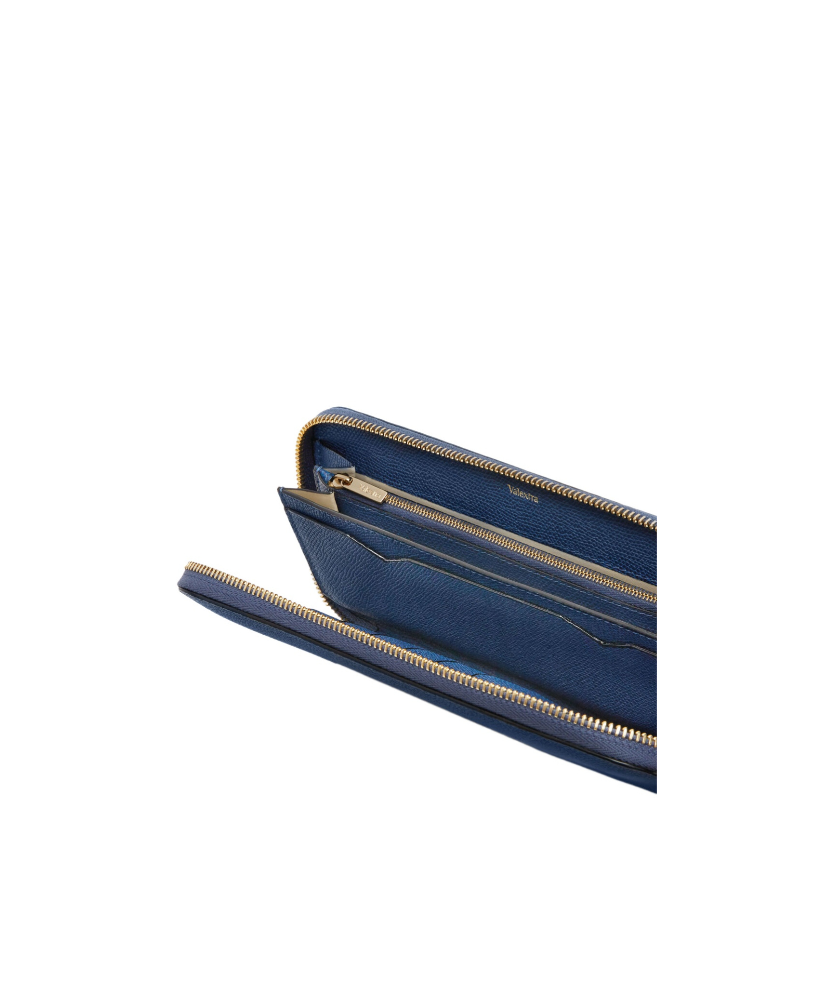 Shop Valextra Zipper Wallet In Blue