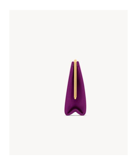 Saint Laurent Midnight Small Clutch In Satin In Purple