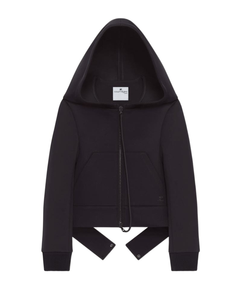 Courrèges Cocoon Bonded Cotton Blend Jacket In Brown