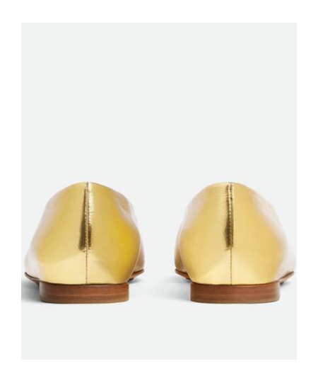 Bottega Veneta Reflective Goatskin Sofia Ballet Flats In Nude