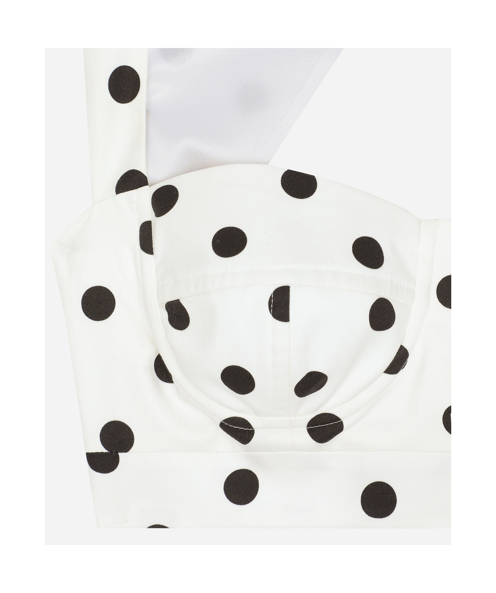 Dolce & Gabbana Polka-dot Cotton-blend Drill Crop Top In White