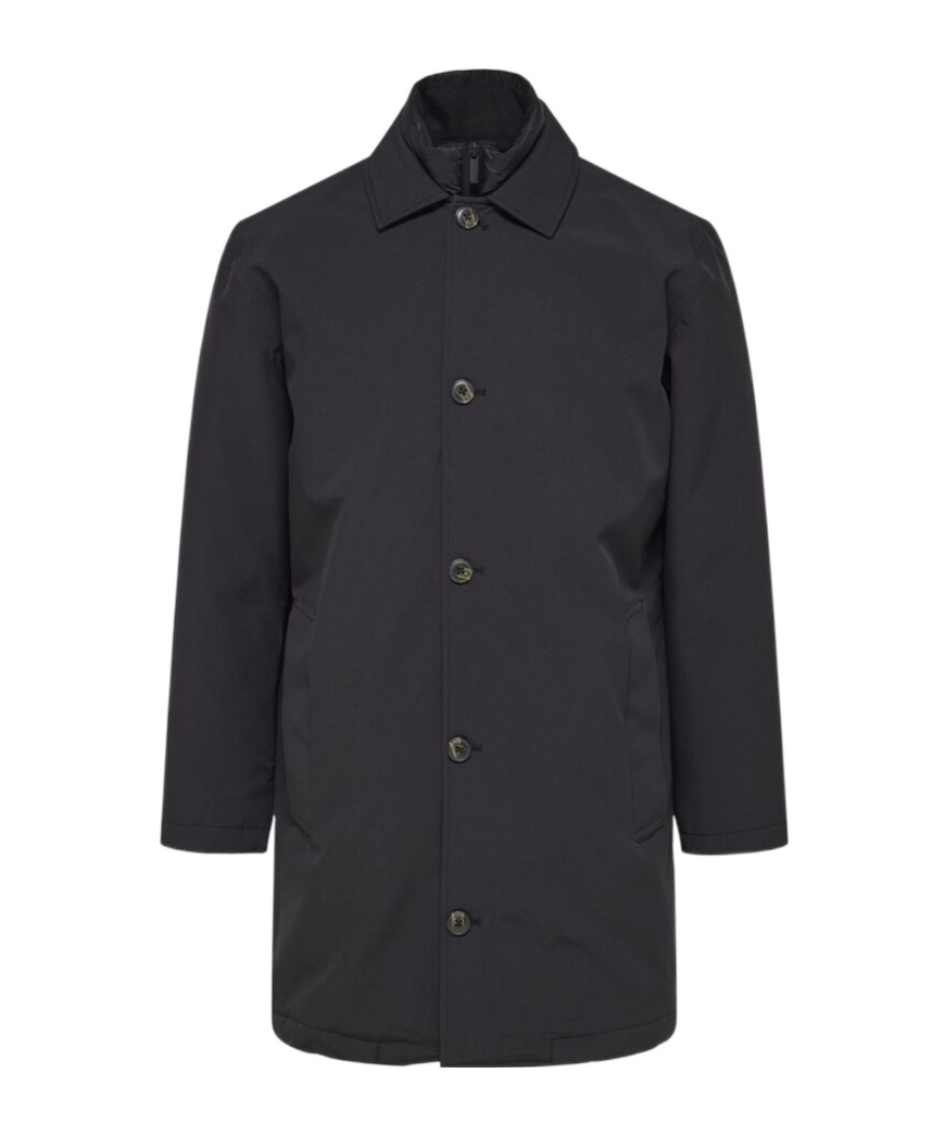 Selected Long Sleeve Coat In Black
