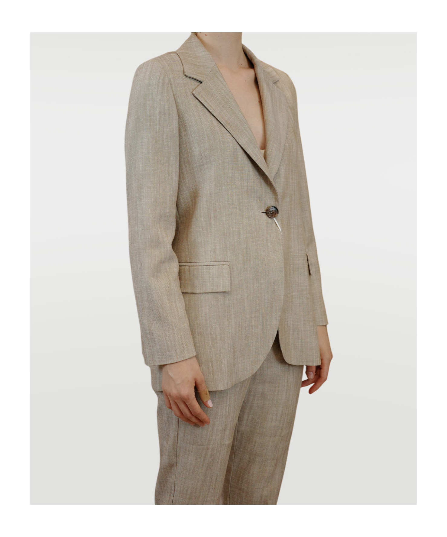 Iblues Single Button Blazer In Neutral