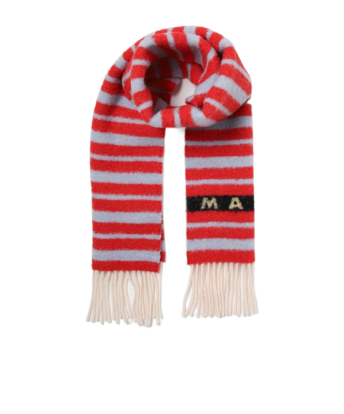 Marni Striped Wool Scarf In Red