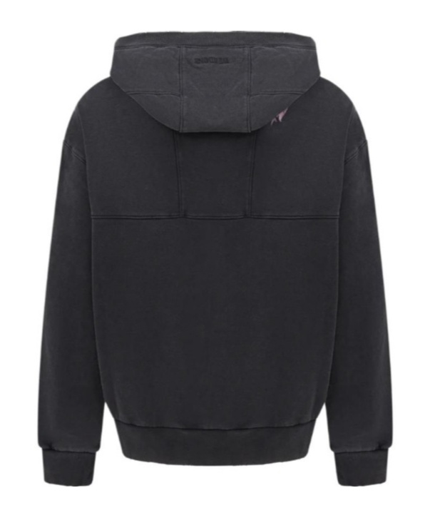 We11 Done Zippered Hooded Sweatshirt In Black