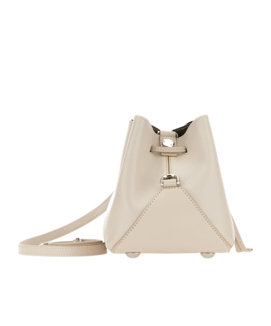 Hogan Mini Leather Bucket Bag In White