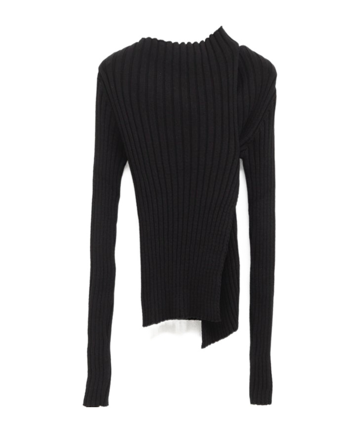 Paloma Wool No 2837 Esmolar Asymmetric Ribbed Sweater In Black