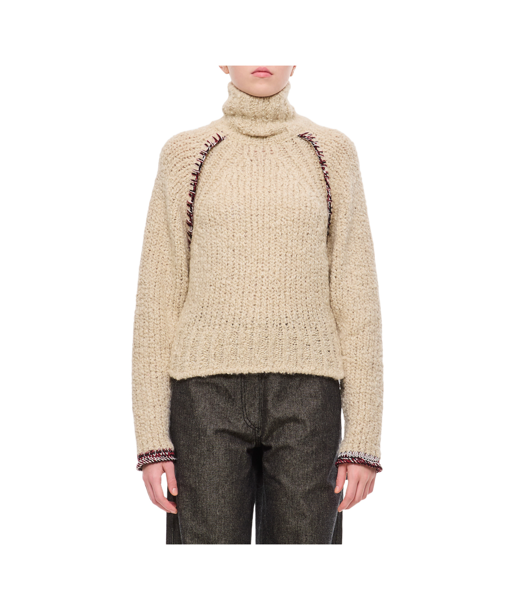 Durazzi Milano Chunky Knit Sweater Knitwear Beige In Nude