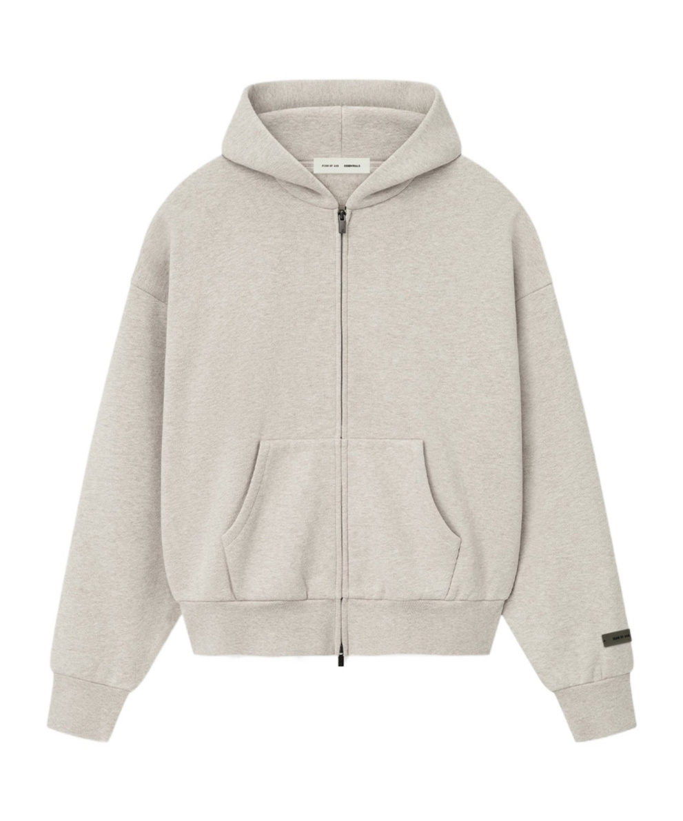 Essentials Classic Fit Fleece Zip-up Hoodie In Neutral