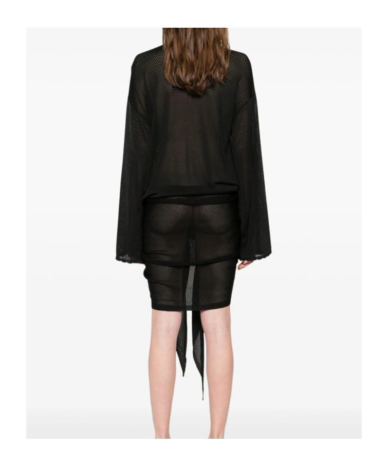 Attico Black Mini Abito Cover-up In Black