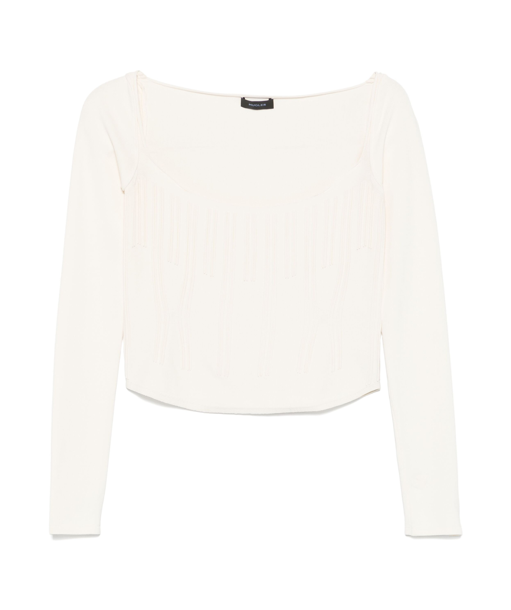Mugler Boning-detail Sweater In White