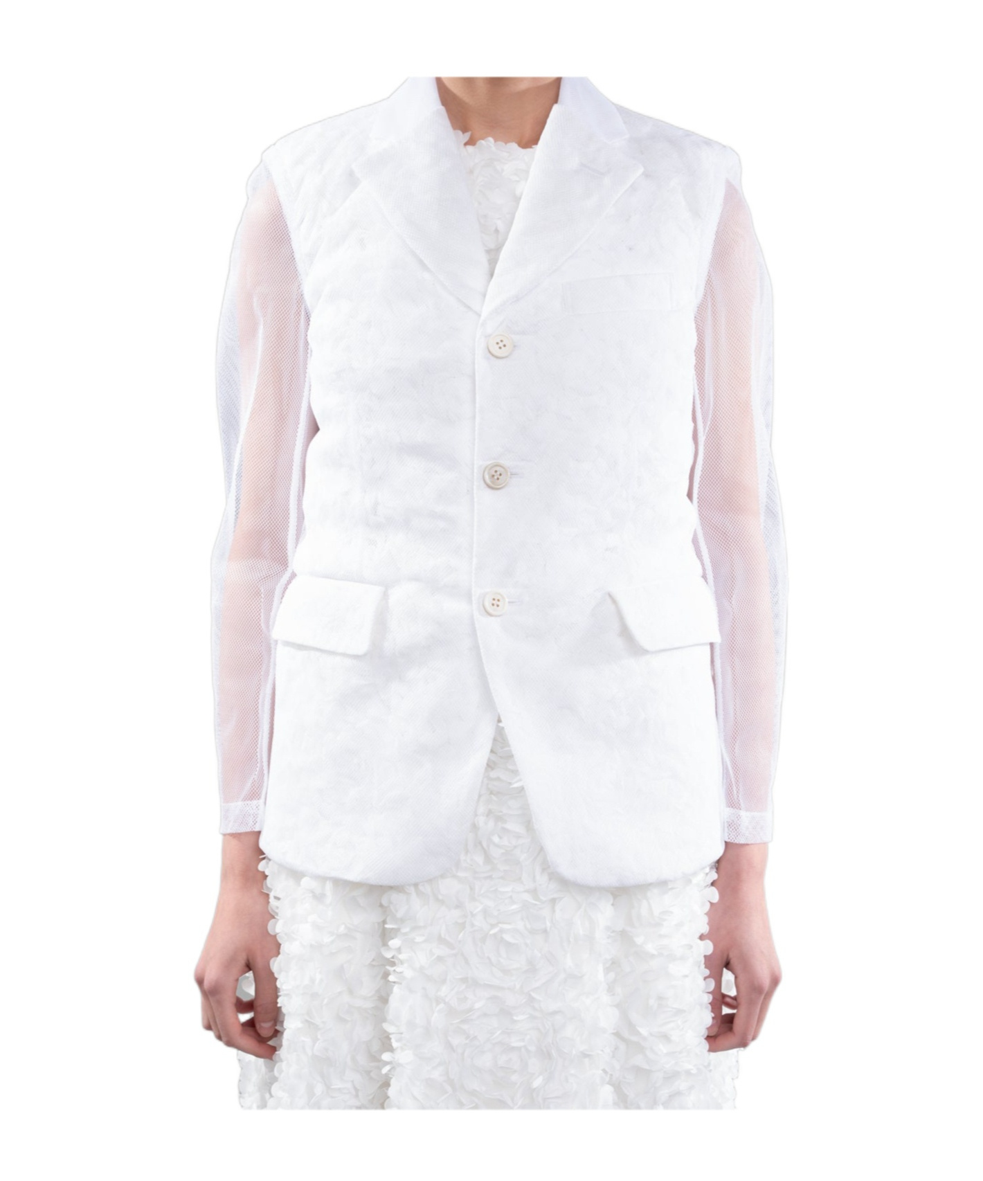 Comme Des Garçons Flower-embroidery Jacket