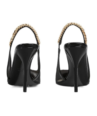 Shop Gucci Signoria Slingback Pump In Black