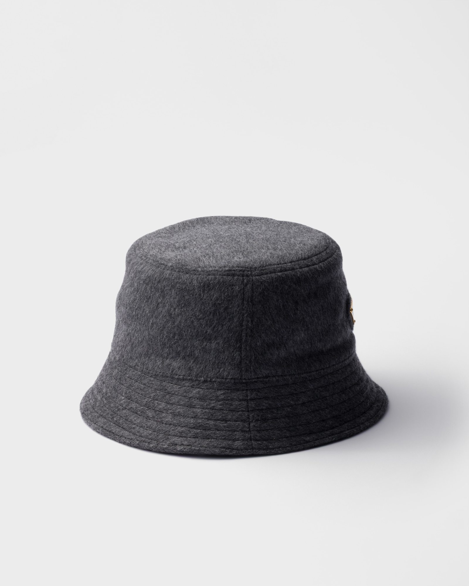 Prada Loden Fabric Bucket Hat In Brown