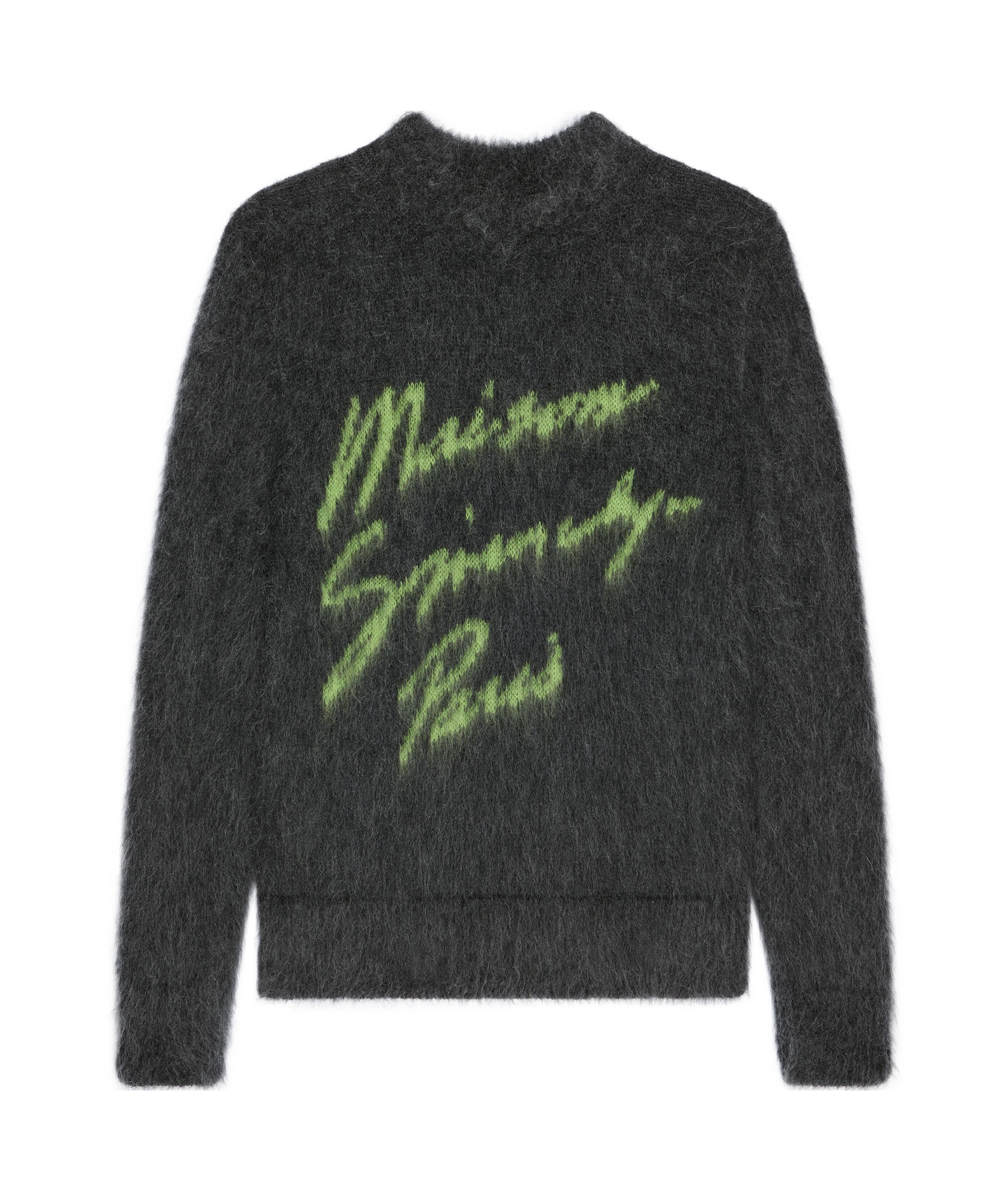 Givenchy Mohair Blend Crew Neck Sweater With Graphic Print In Black