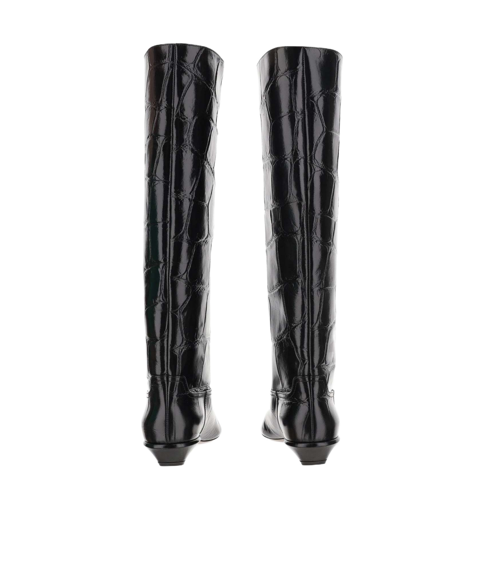 Paris Texas Bettina Croc-effect Leather Boots In Black
