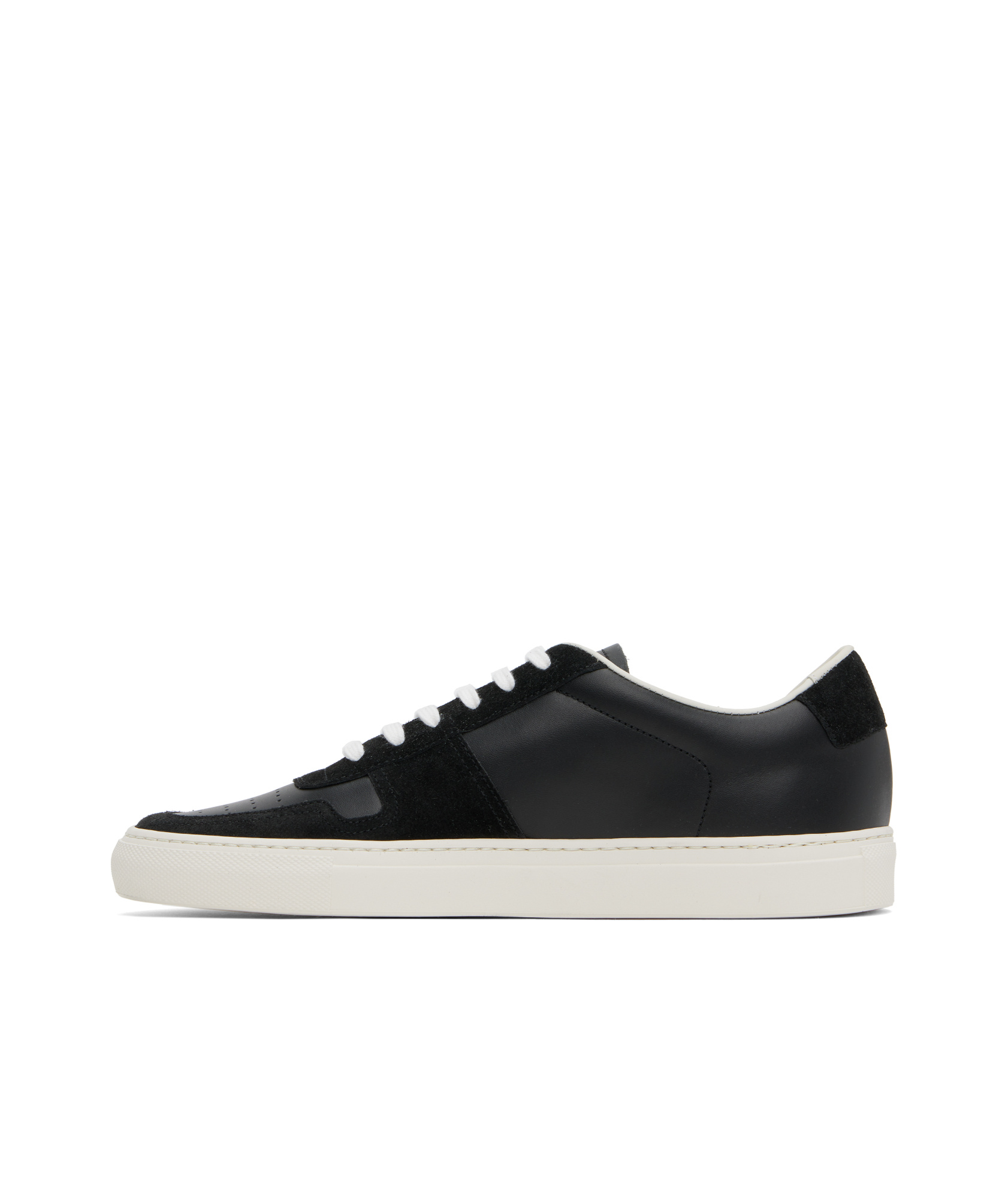 Common Projects Bball Duo Leather And Suede Sneakers In Black