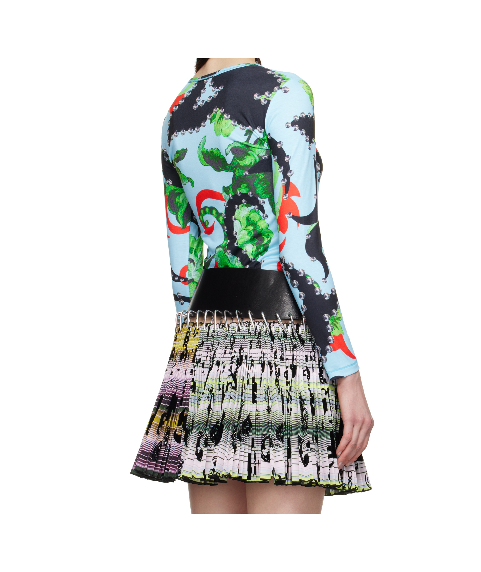 Chopova Lowena Blue Spangle Tangle Fitted Jersey T-shirt In Multicolor