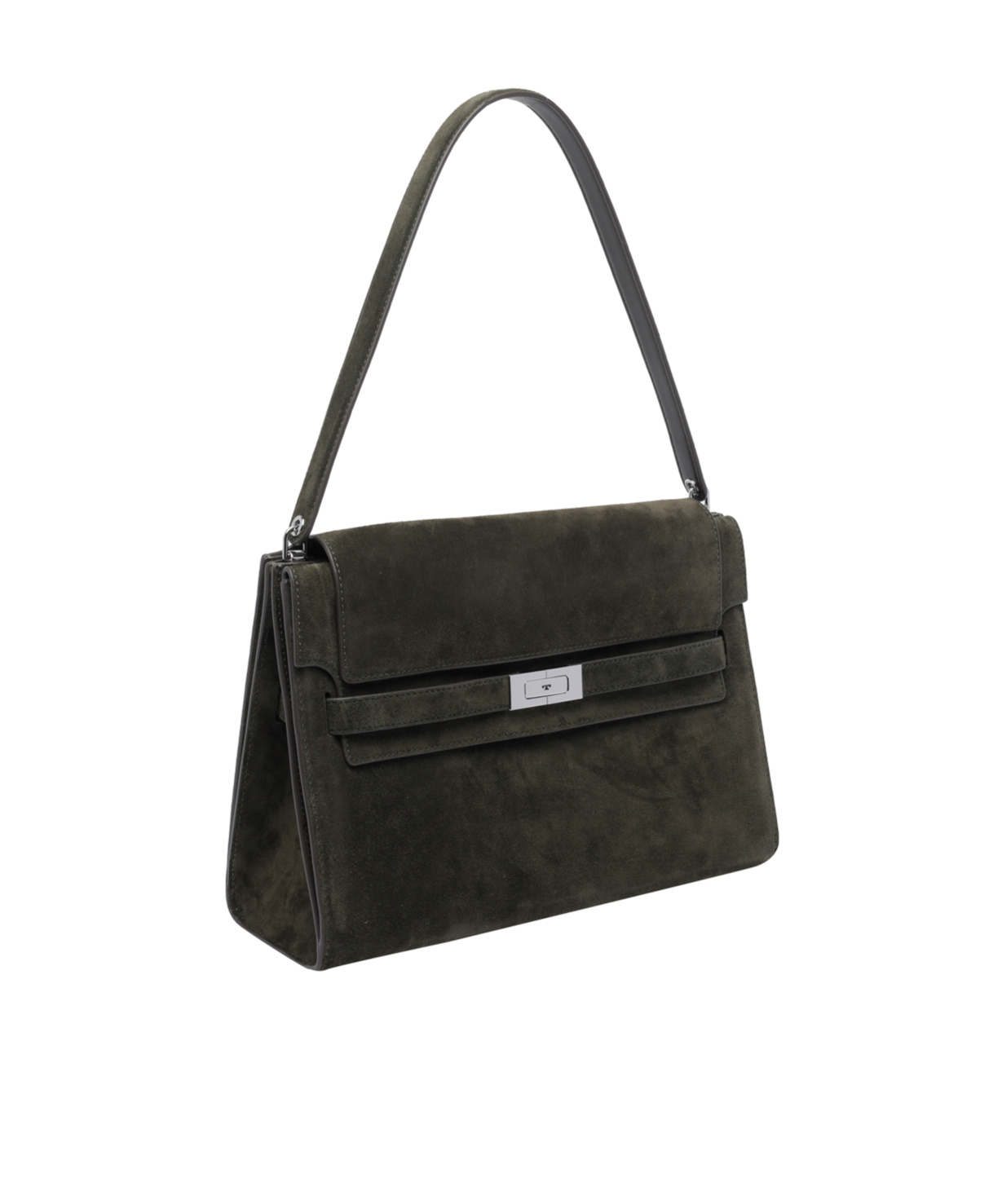 Tory Burch Large Lee Radziwill Suede Shoulder Bag In Black