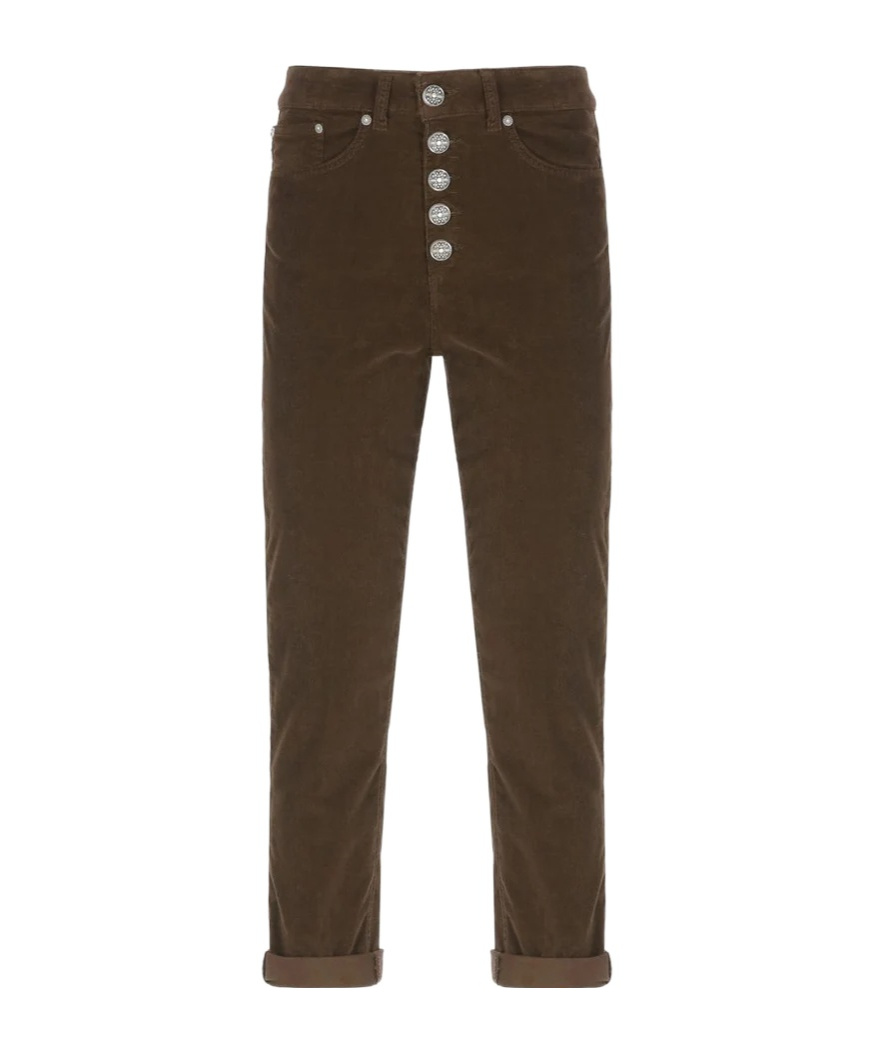 Dondup Corduroy Button-fly Jeans In Green