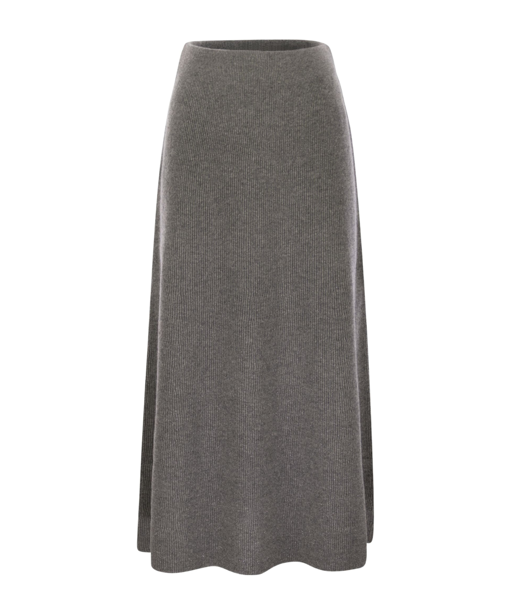 Fabiana Filippi Platinum And Lurex Long Skirt In Gray