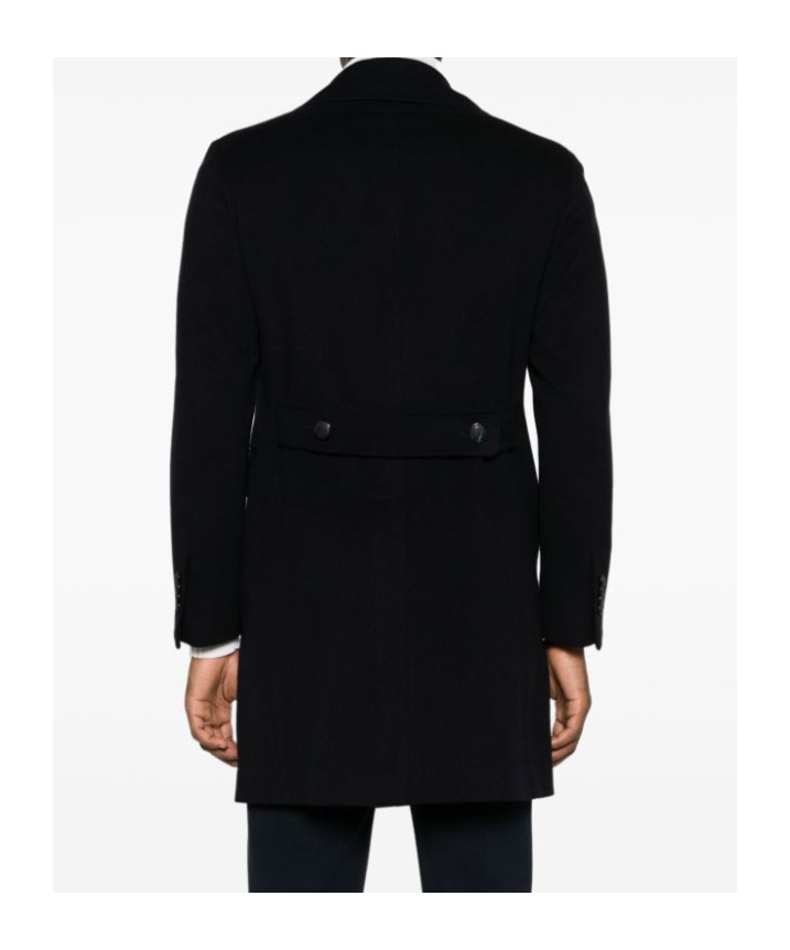 Tagliatore Double-breasted Wool-blend Coat In Black