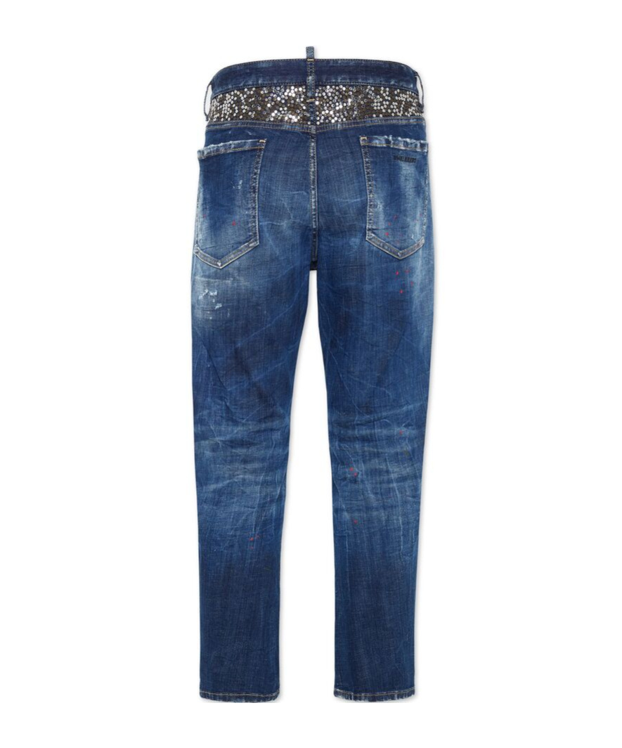 Dsquared2 Distressed Straight-leg Jeans In Blue
