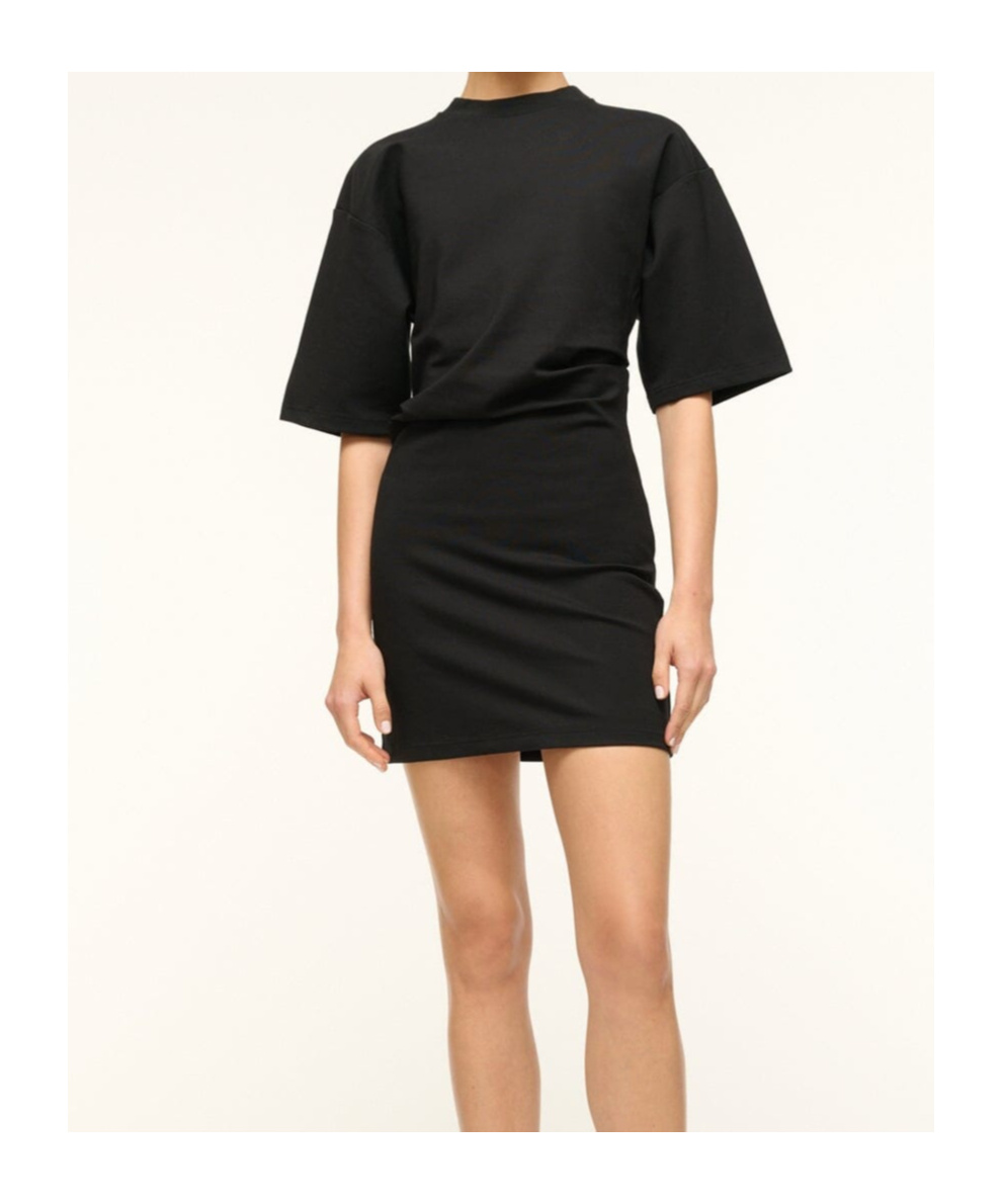 Staud Truman Mini Dress In Black In Black