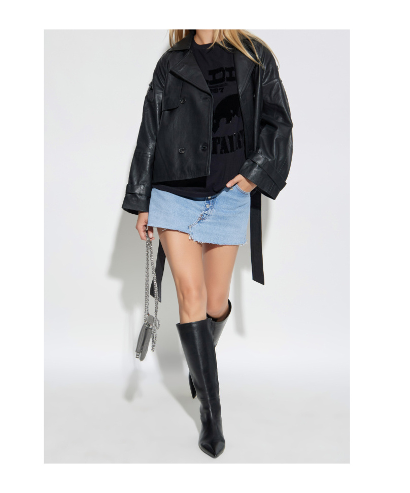 Re/done Button-fastening Frayed Denim Skirt In Blue