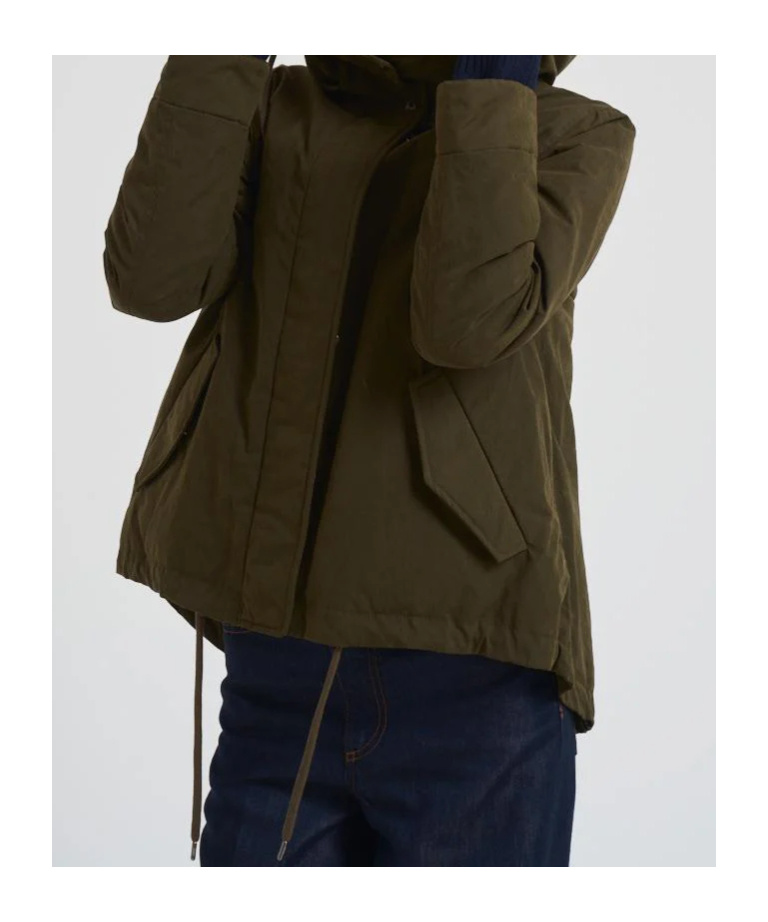 Herno Long-sleeved Hooded Down Jacket In Brown