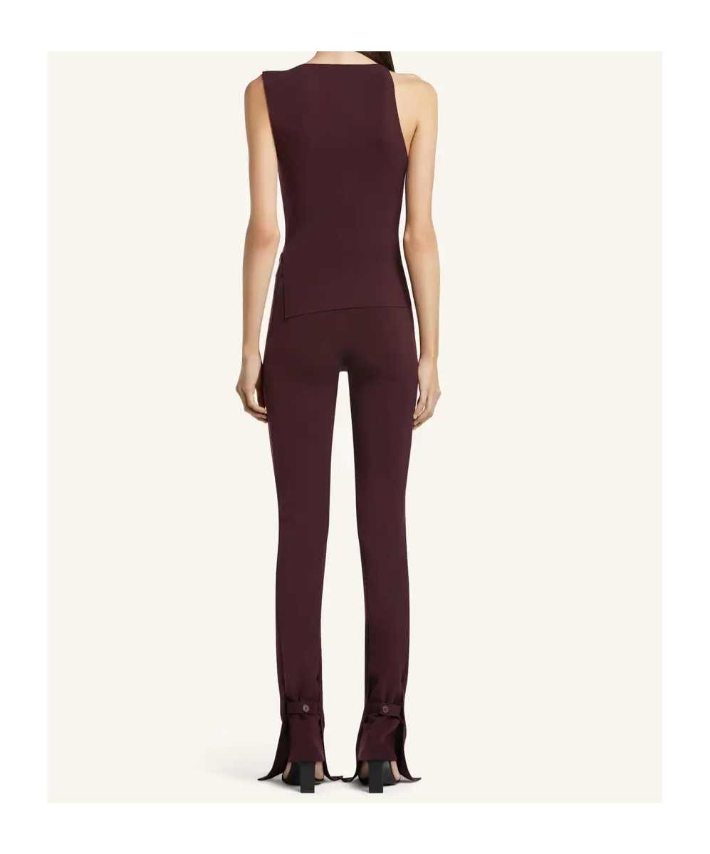 Courrèges Bootcut Interlock Trousers In Burgundy