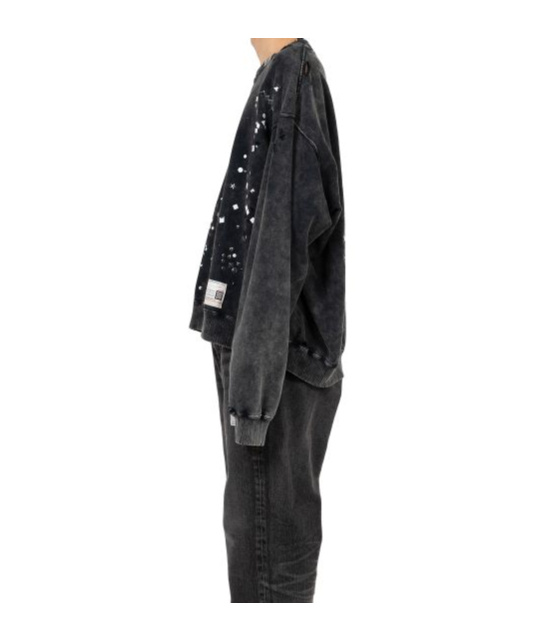 Miharayasuhiro Embellished Bleached Sweatshirt In Black