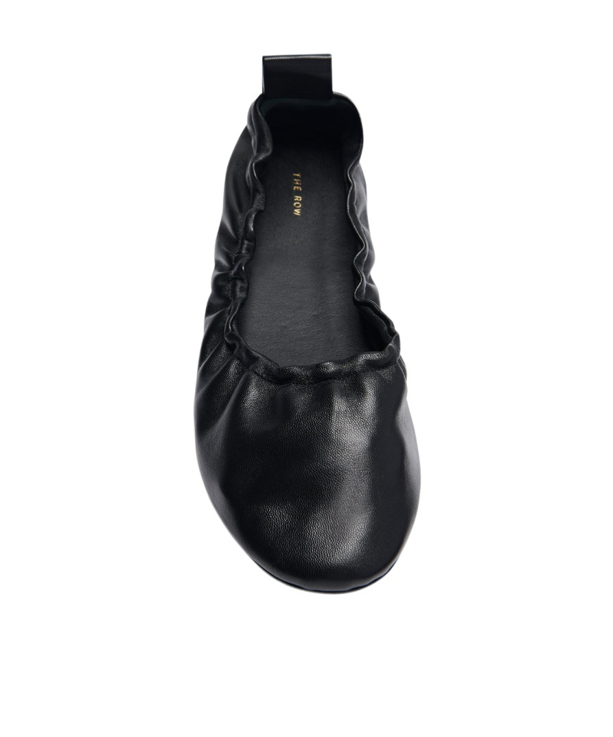 The Row Logo Ballet Flats In Black