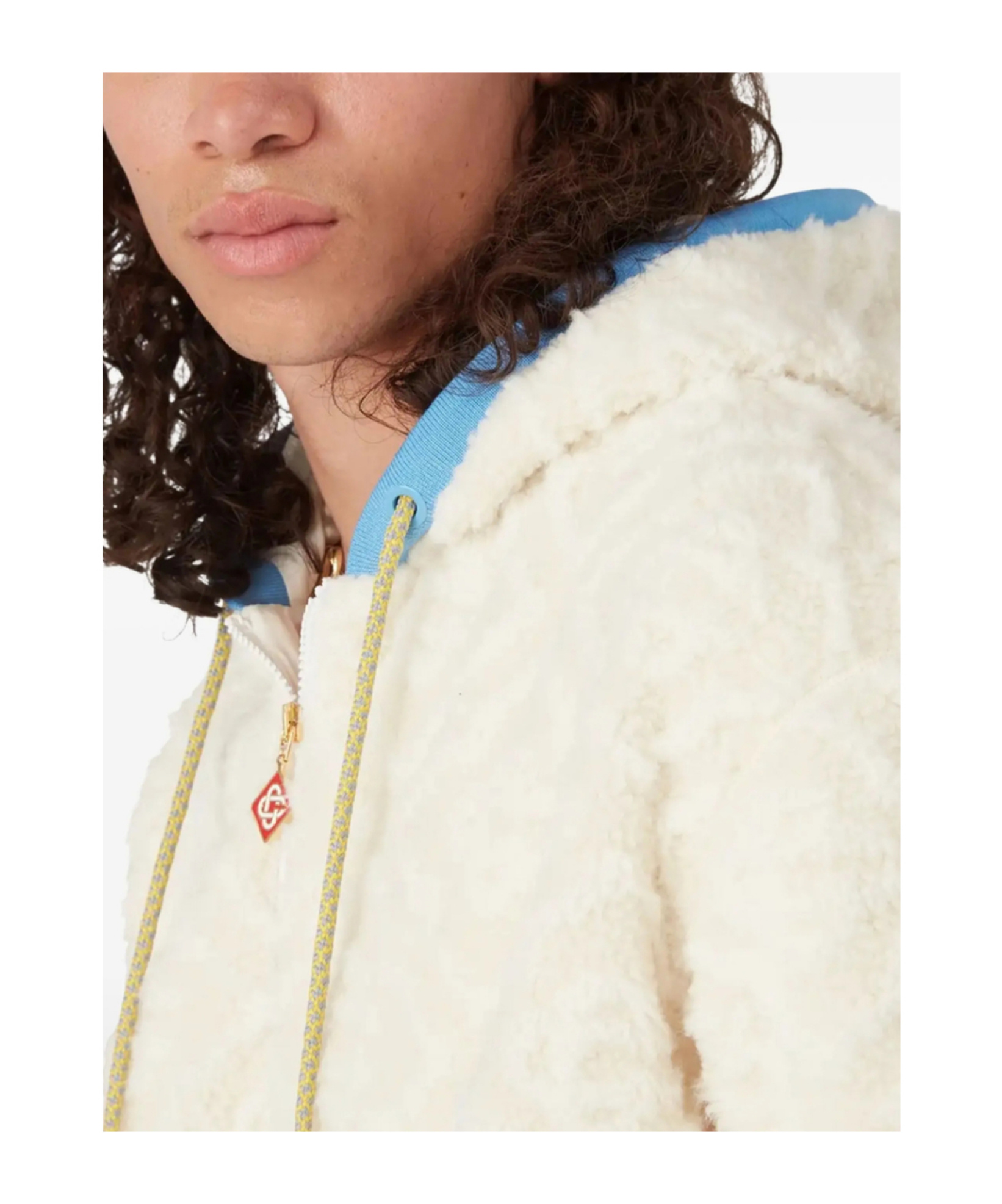 Casablanca Monogram Jacquard Oversized Fleece Jacket In White