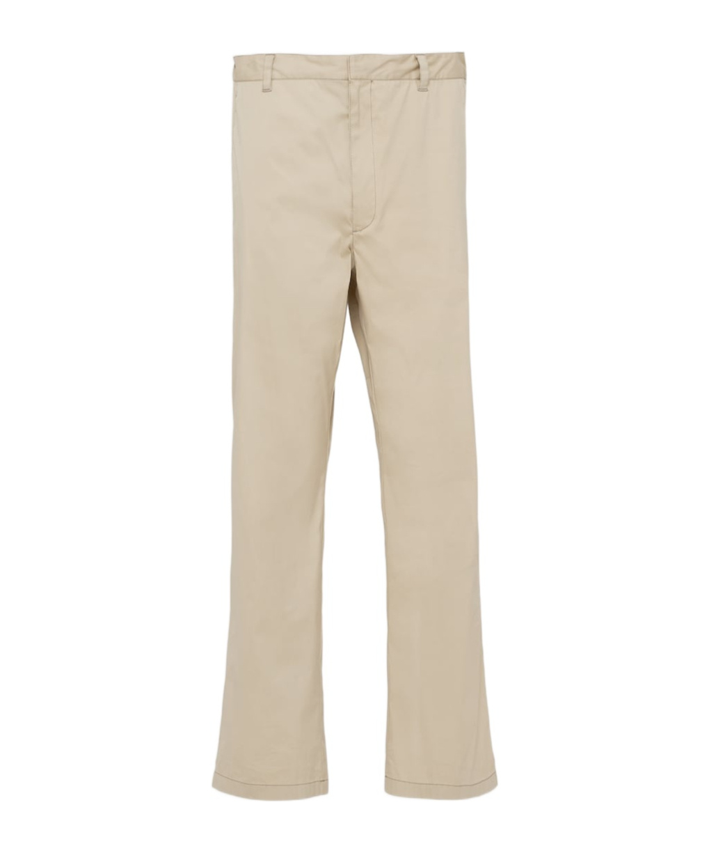 Prada Stretch Poplin Pants In Brown