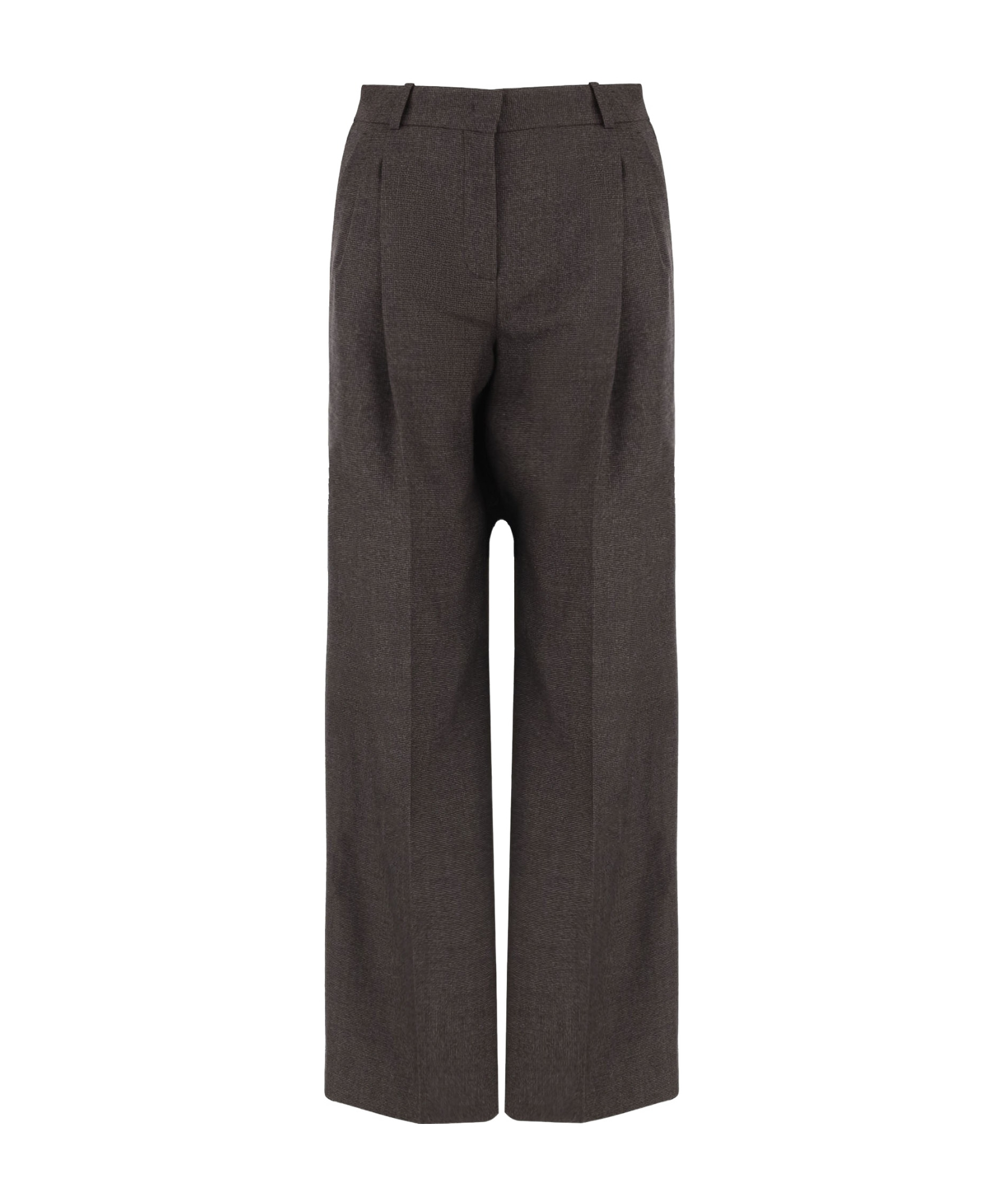 Ql2 Mafalda Wool Straight-leg Pants In Brown