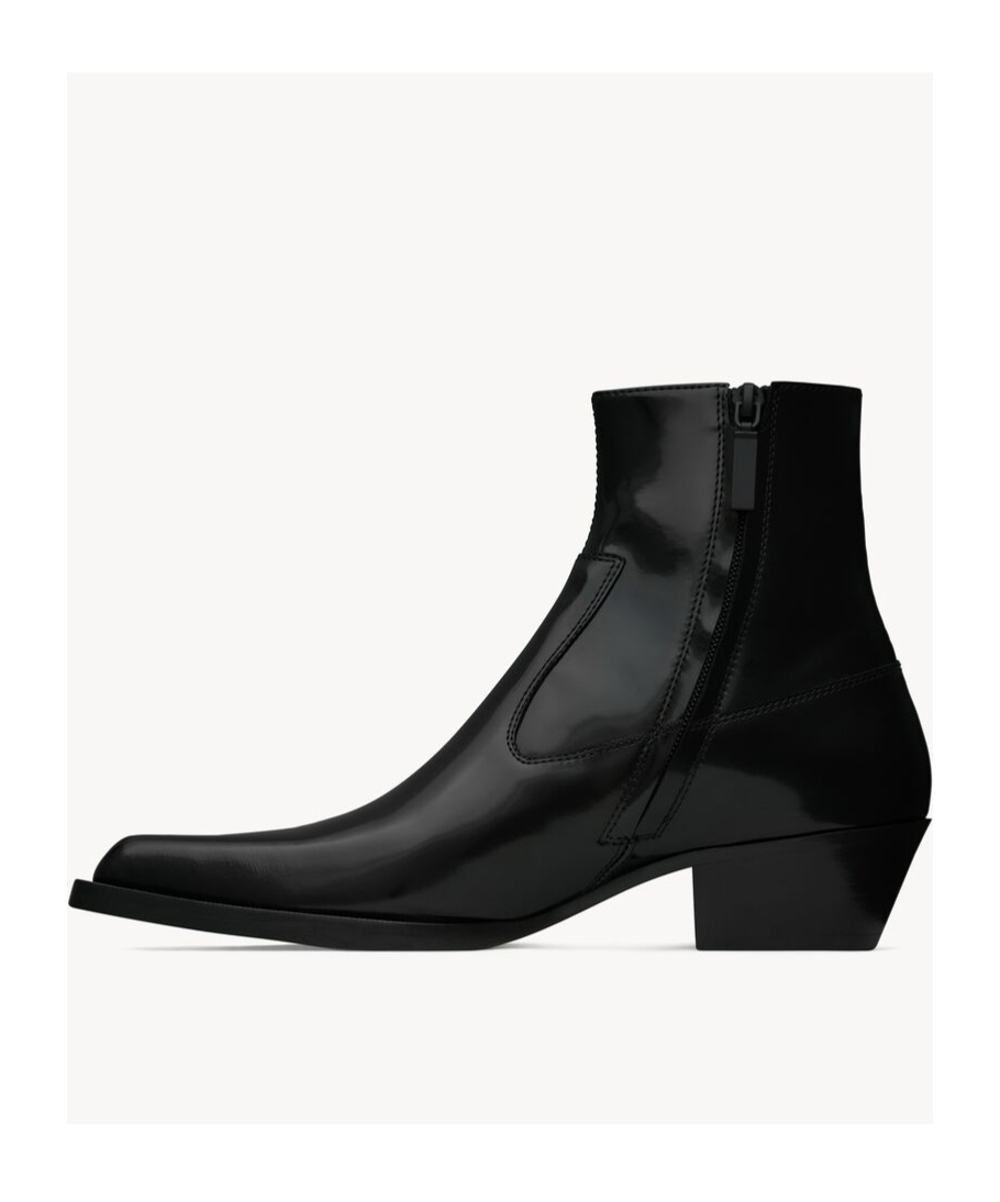 Saint Laurent Pointed Ankle Boots In Black