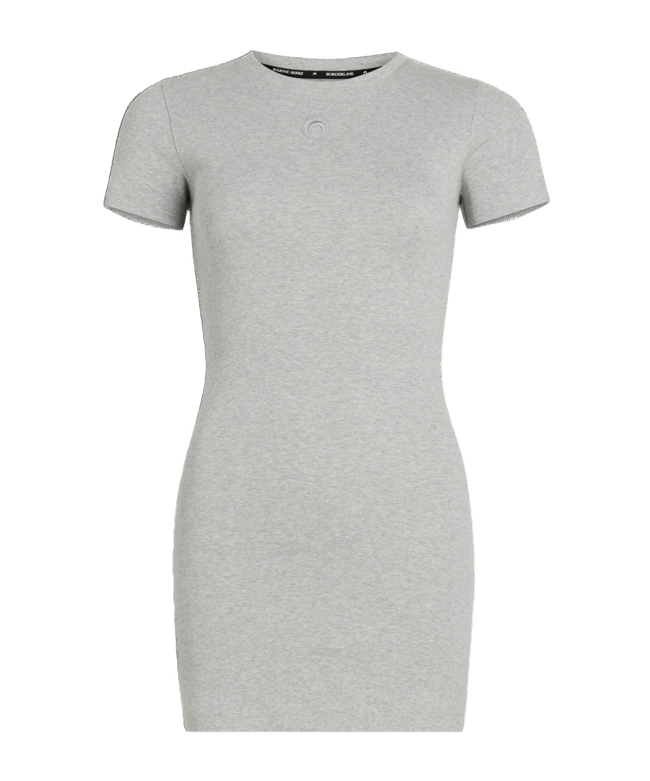 Marine Serre Organic Cotton Rib T-shirt Dress In Gray