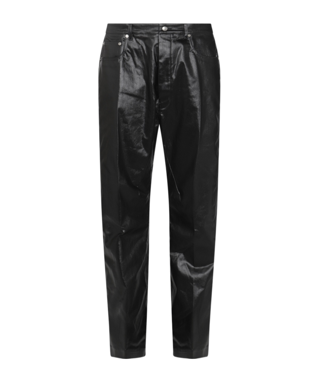 Rick Owens Tyrone Straight-leg Leather Trousers In Black