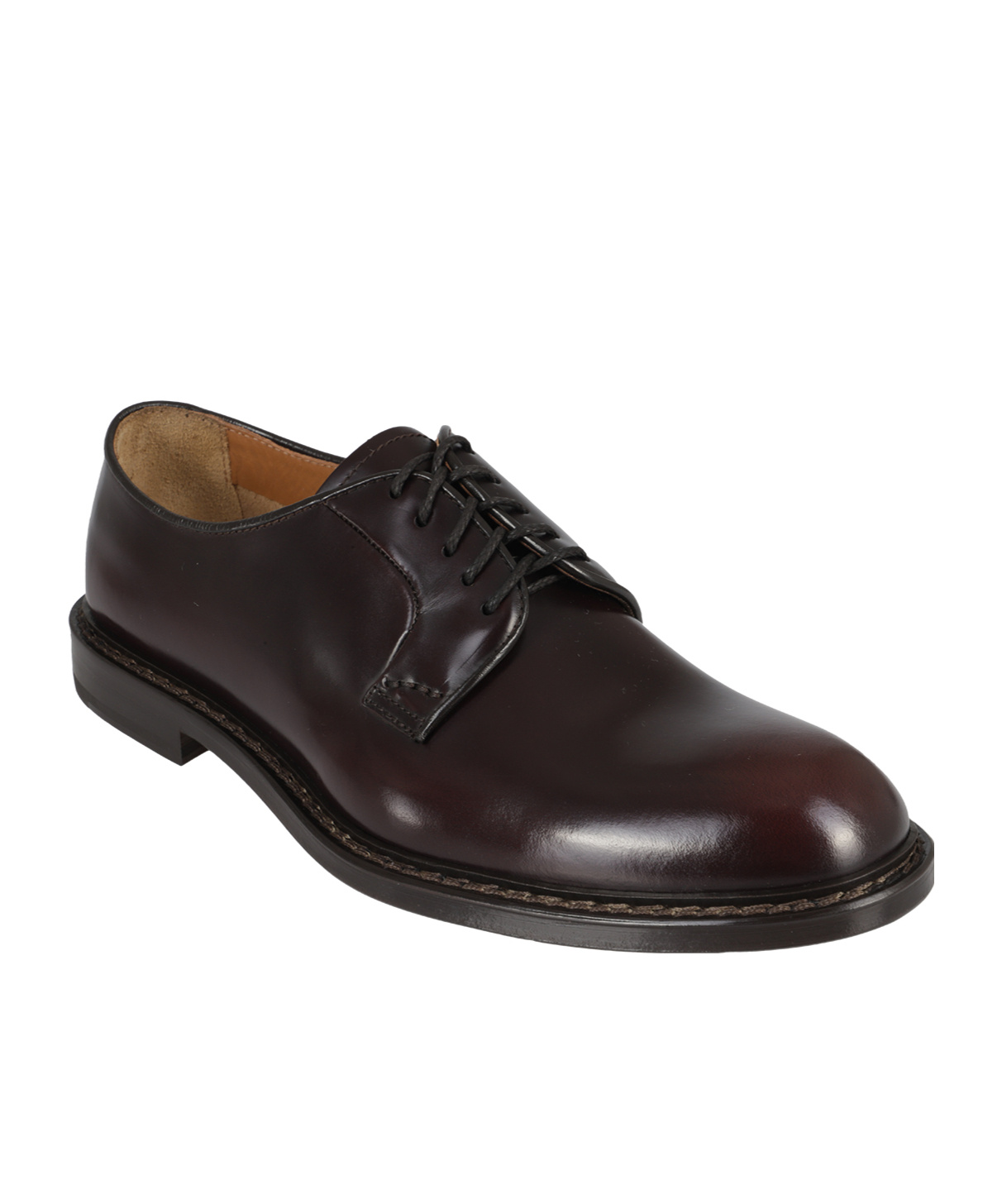 Shop Doucal's Almond-toe Leather Derby Shoes In Black
