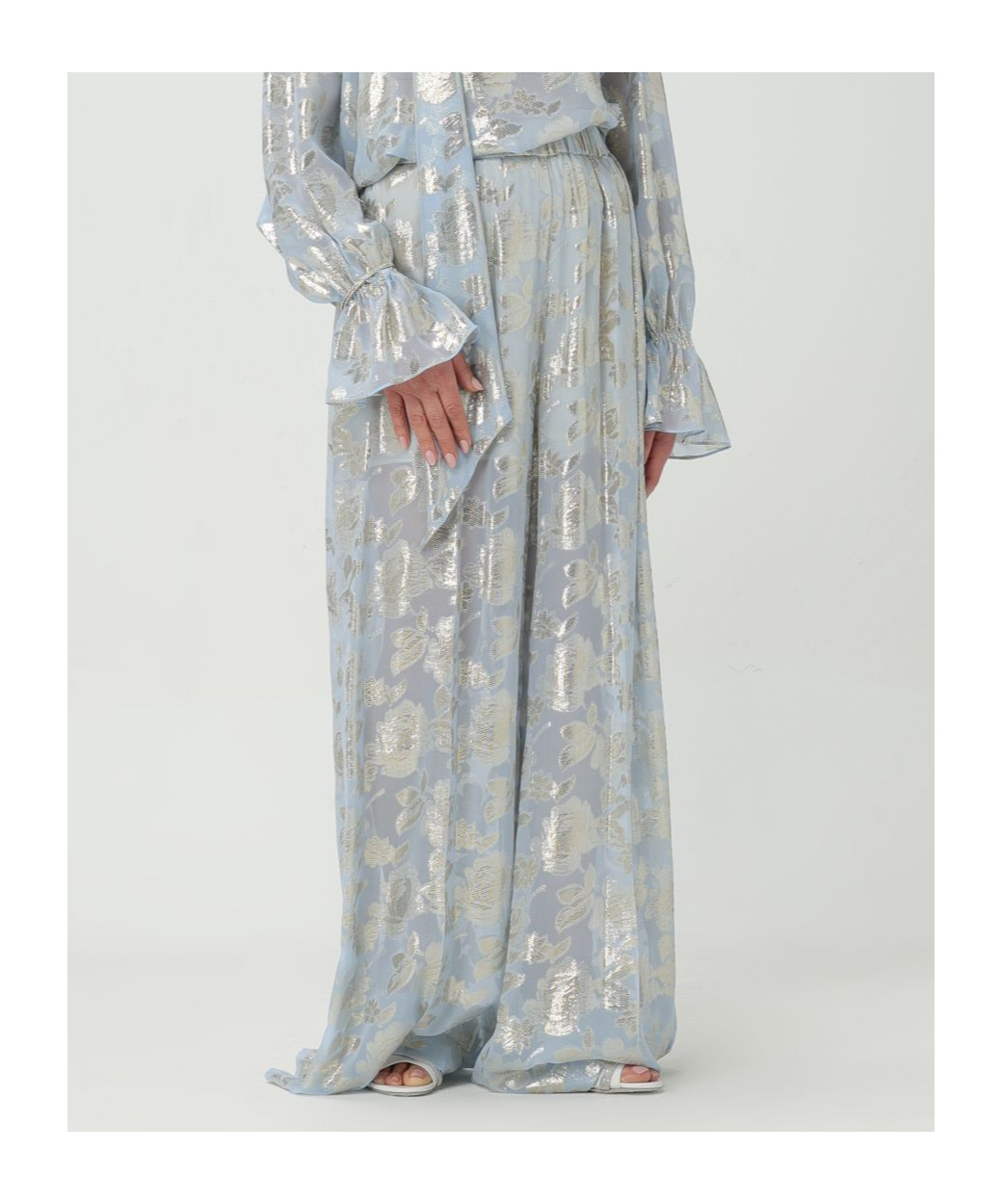 Nina Ricci Floral Skirt In Gray