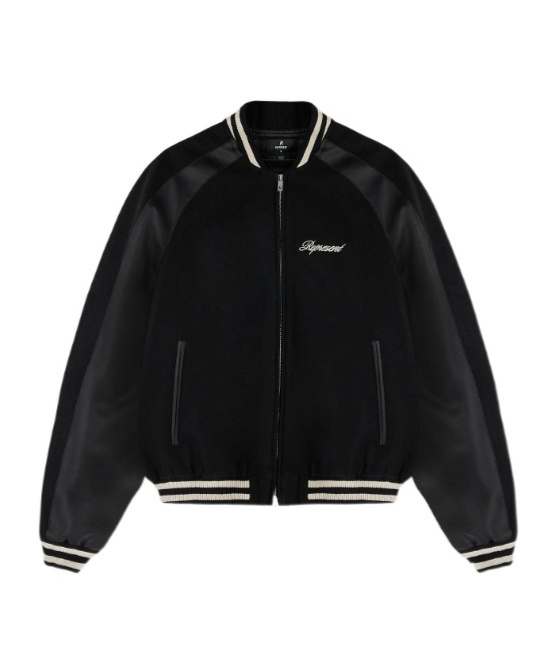Represent Raglan Varsity Jacket In Black
