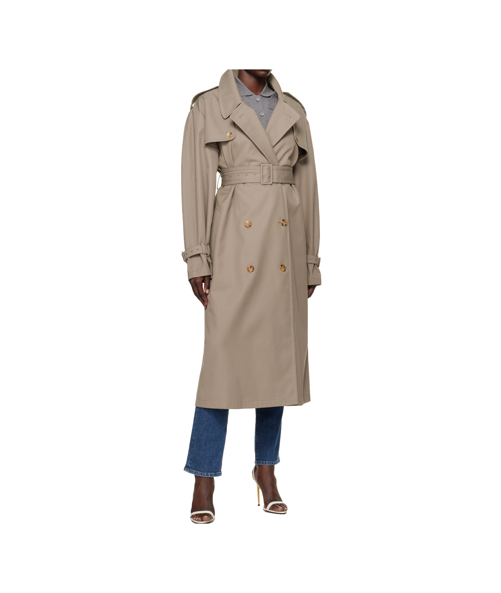 Moschino Tailored Twist Trench Coat In Green
