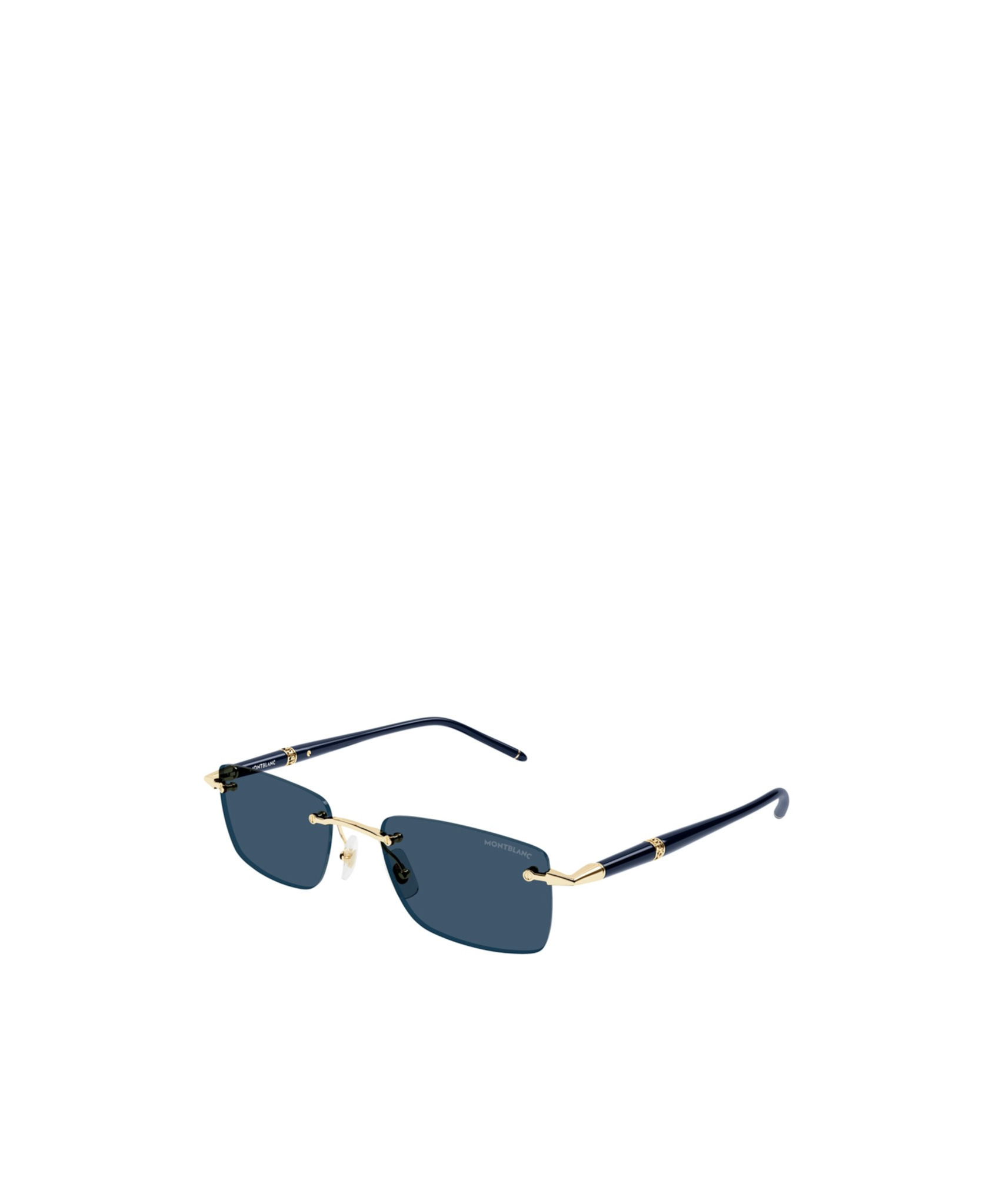 Montblanc Meisterstück Rectangle-frame Sunglasses In Blue
